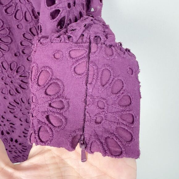 LILLY PULITZER | Aisha Cherry Ganache Purple Eyelet Lace Romper Women’s Size 4 - Picture 7 of 15